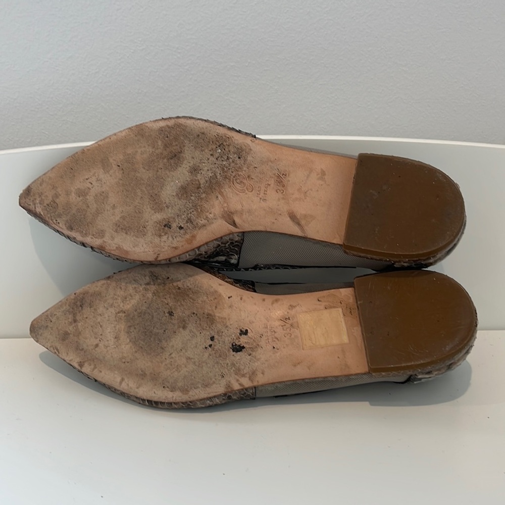 M. Gemi gray snakeskin flats with mesh - Picture 4 of 4